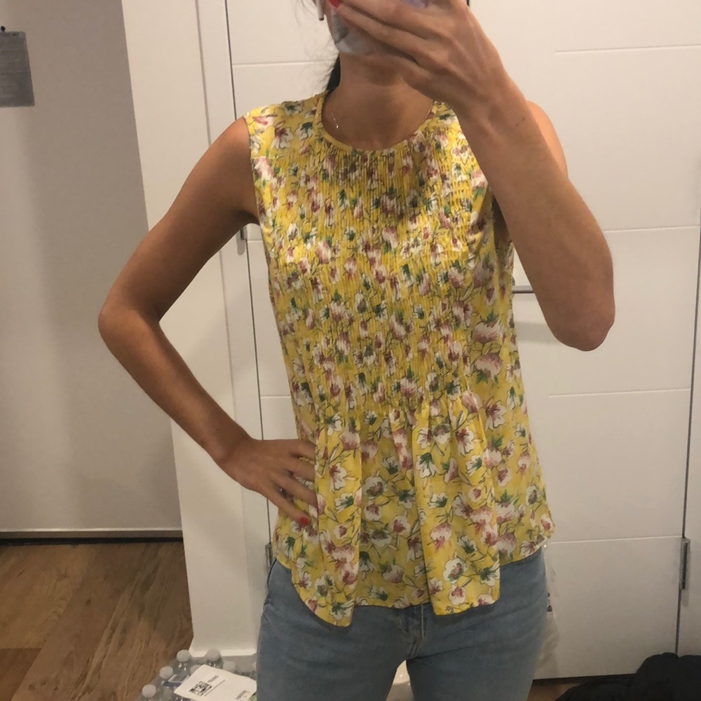 Yellow floral Zara shirt